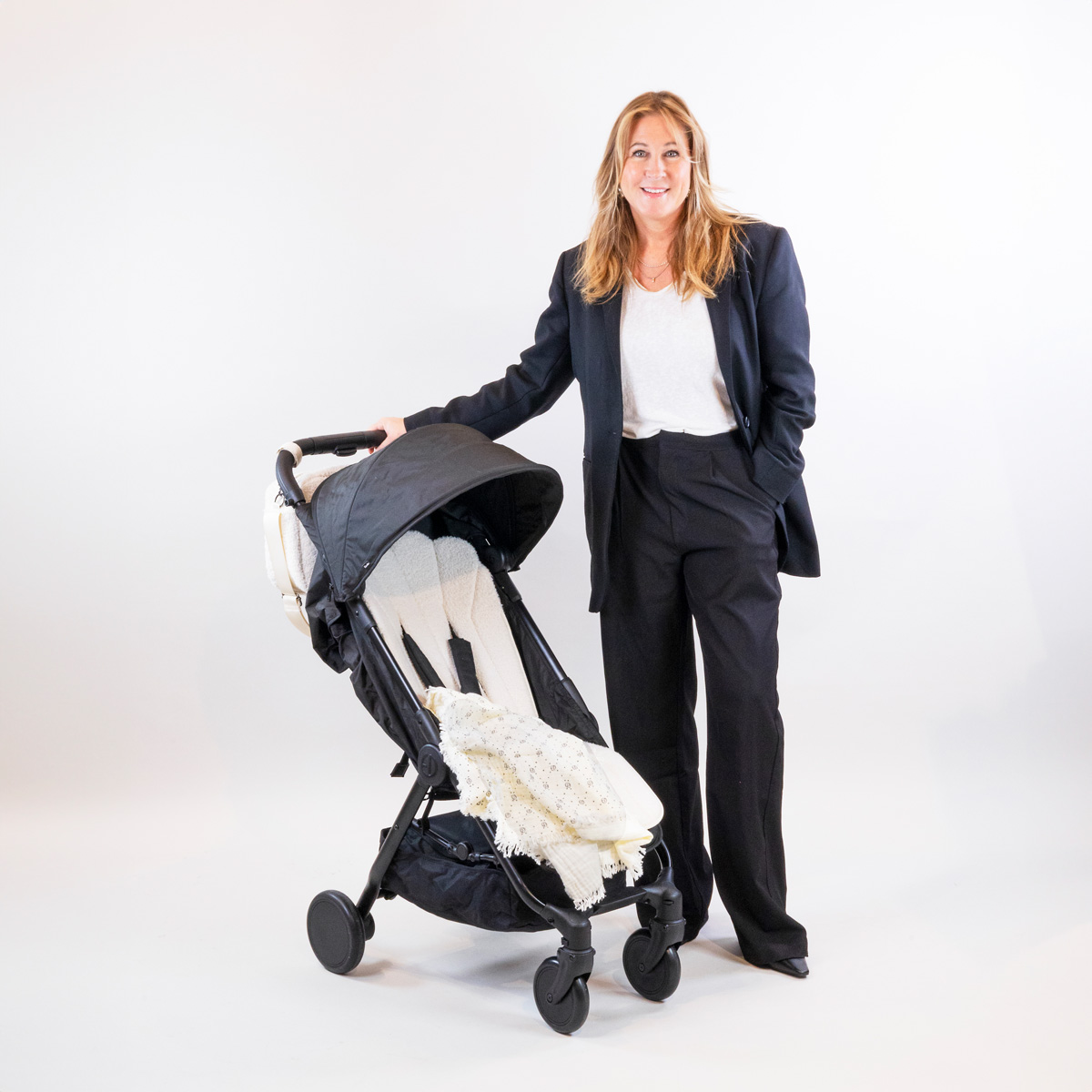 Stroller Seat Liner CosyCushion White Boucle Elodie