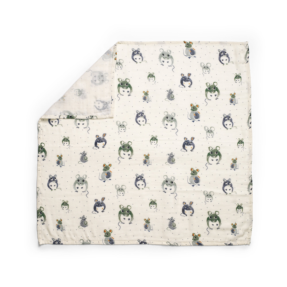 Bamboo Muslin Blanket Forest Mouse Elodie