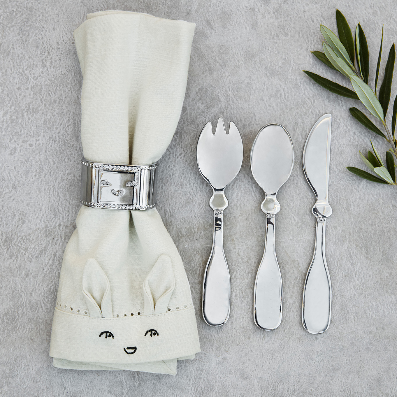 Children s Cutlery Set Silver Elodie