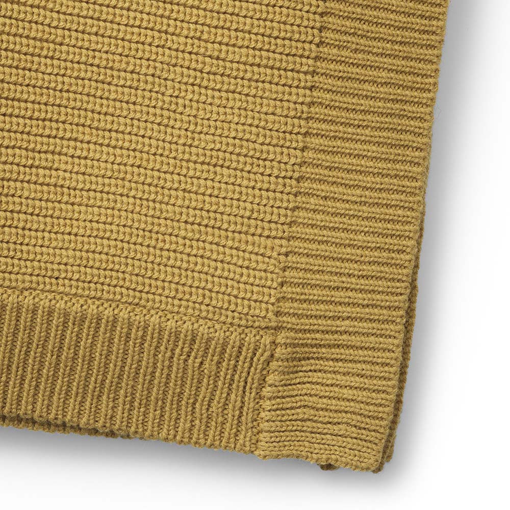 Senffarben Gold Elodie Details Wolle Babydecke Strickdecke Oeko-Tex/Reponsible Wool Standard 70 x 100 cm 